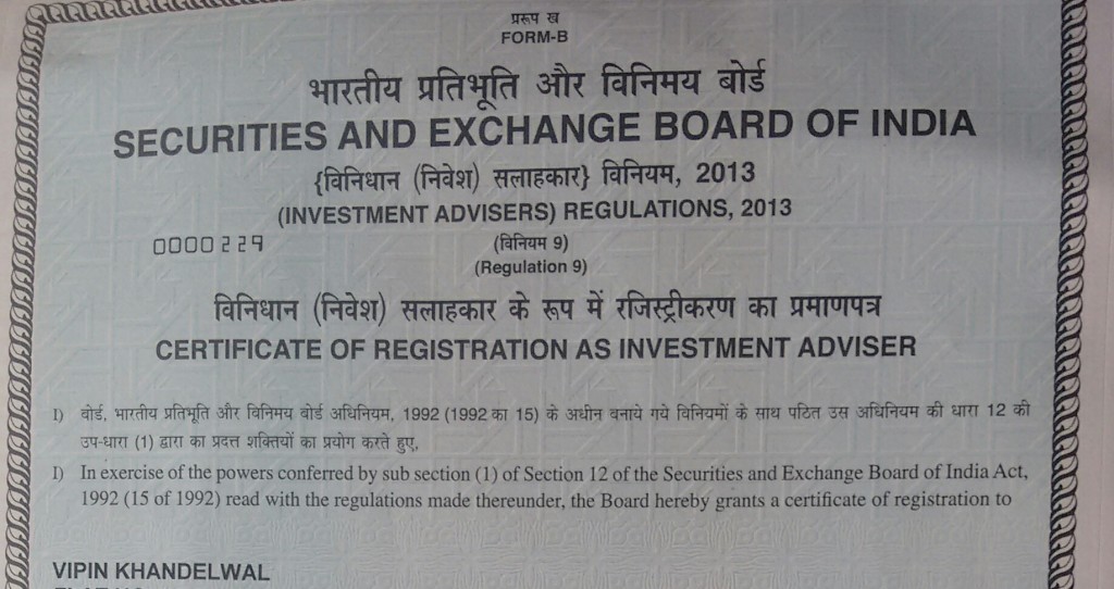 Vipin Khandelwal - SEBI Registered Investment Adviser